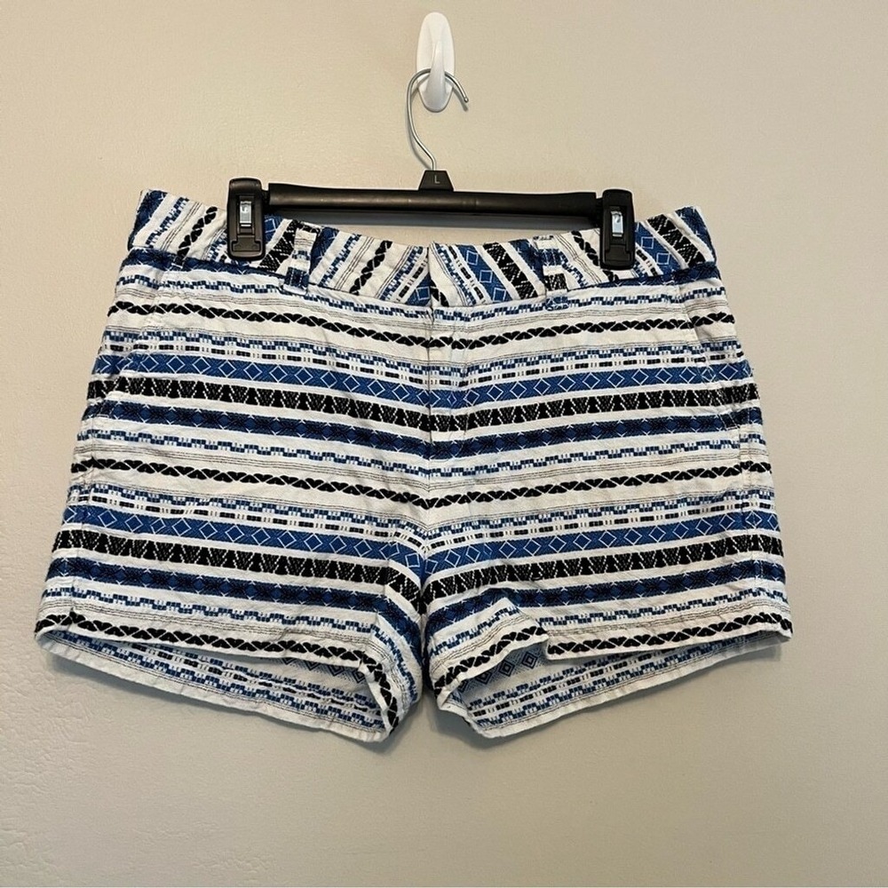 Khakis by Gap City 3in Shorts Womens 10 Blue Black White Geometric‎ Tribal Print